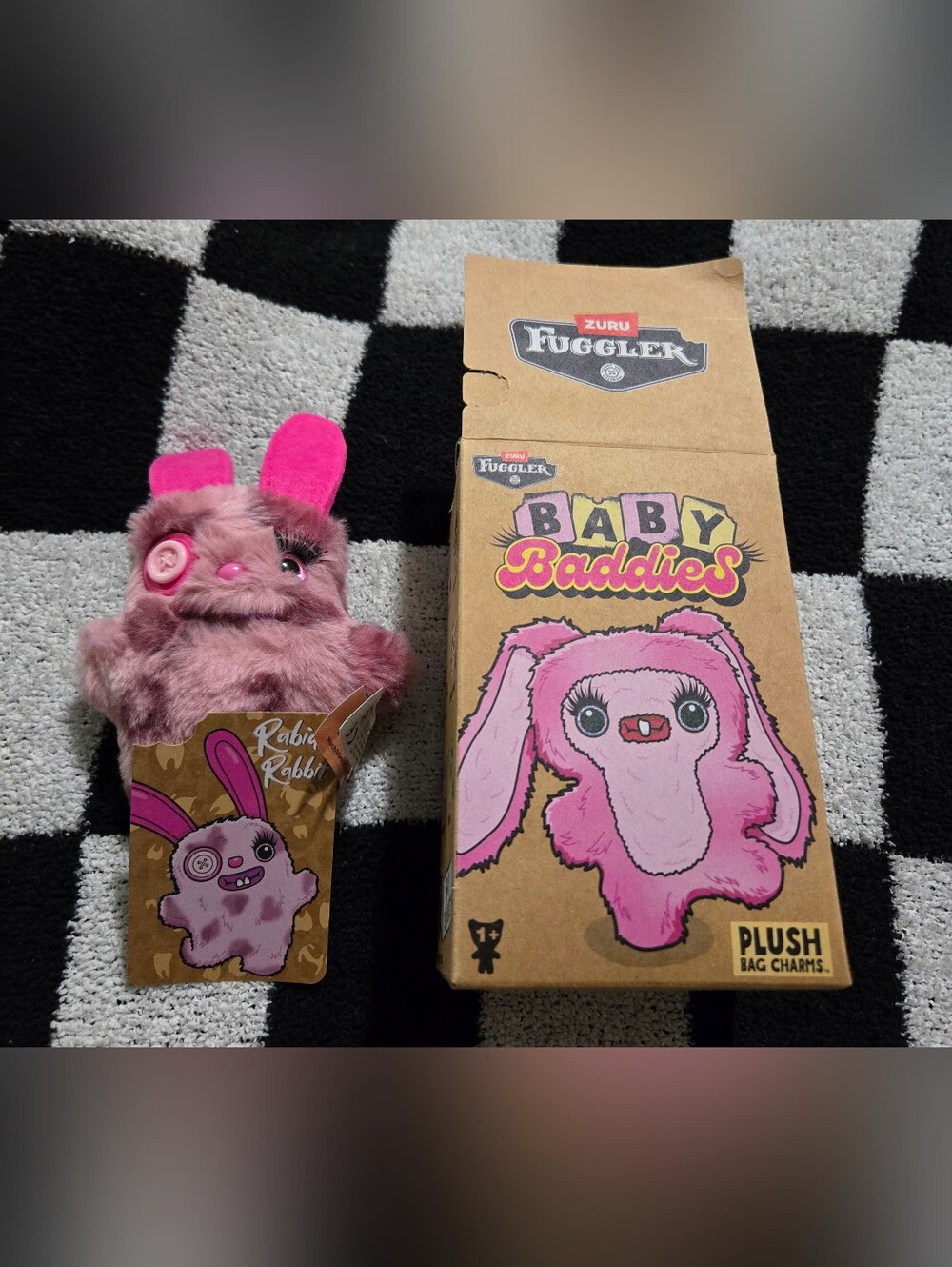 Fuggler Baby Baddies Keyrings Series 1 Collectible 5" Plush Toy Rabid Rabbit